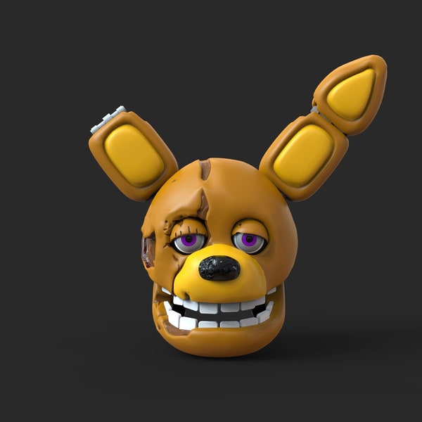 Spring Bonnie Withered Version Furry Custom Full Head 3D Model STL