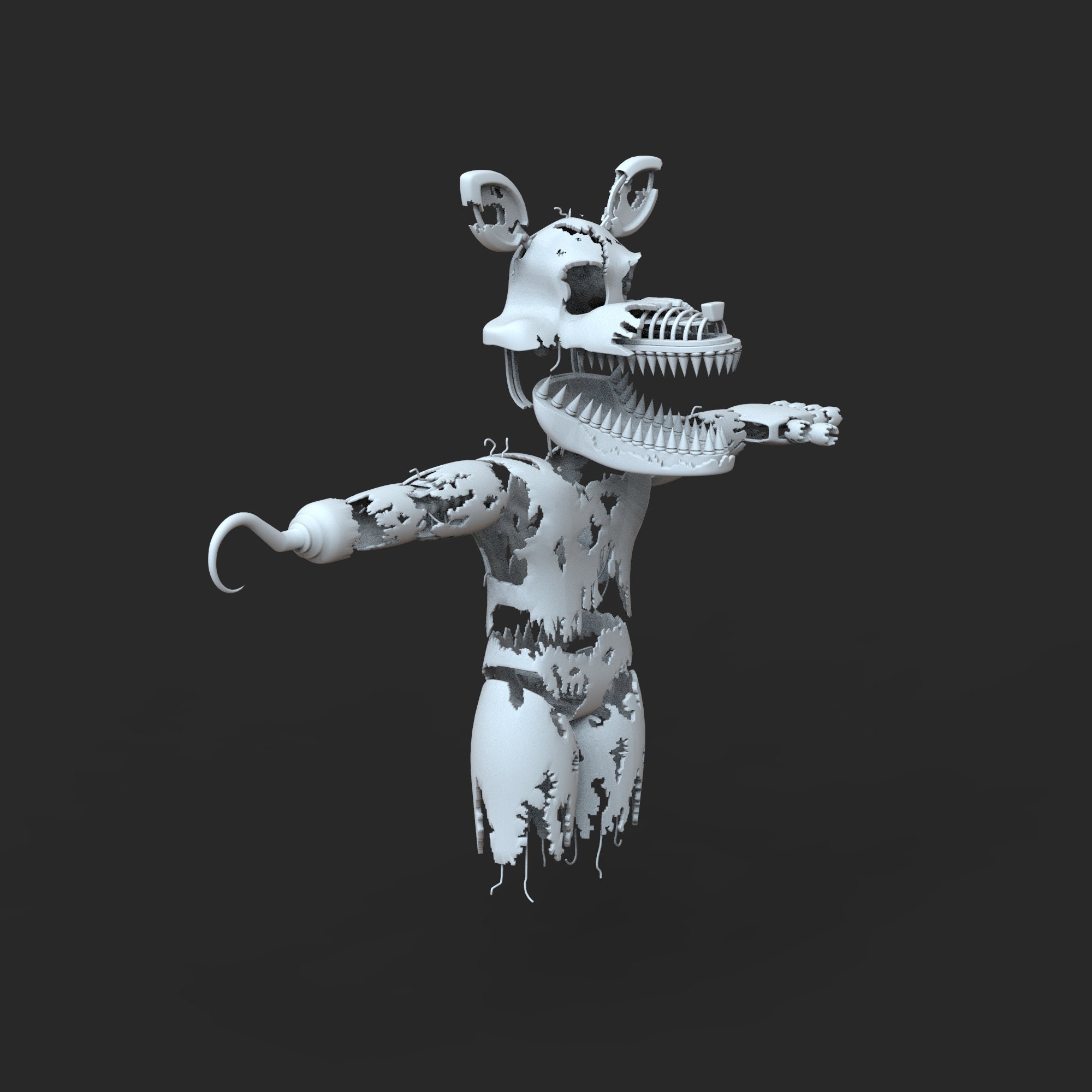 STL file Nightmare Foxy ( Five Nights At Freddy / FNAF ) 🎮・3D printable  model to download・Cults