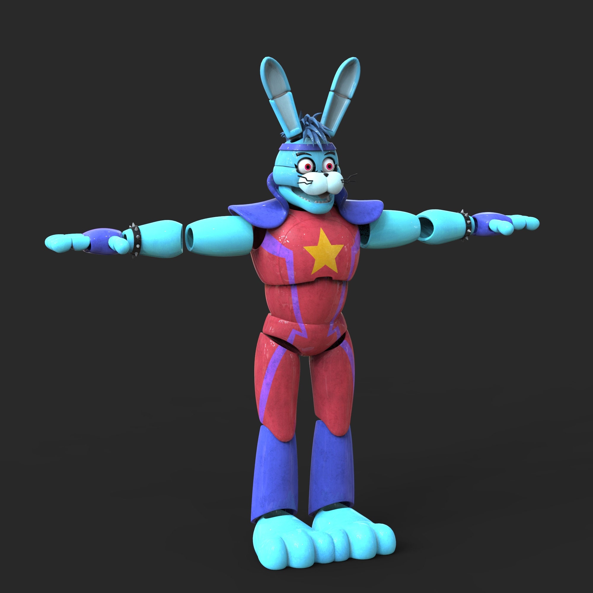 FNaF RUIN Glamrock Bonnie (fully rigged) - Download Free 3D model