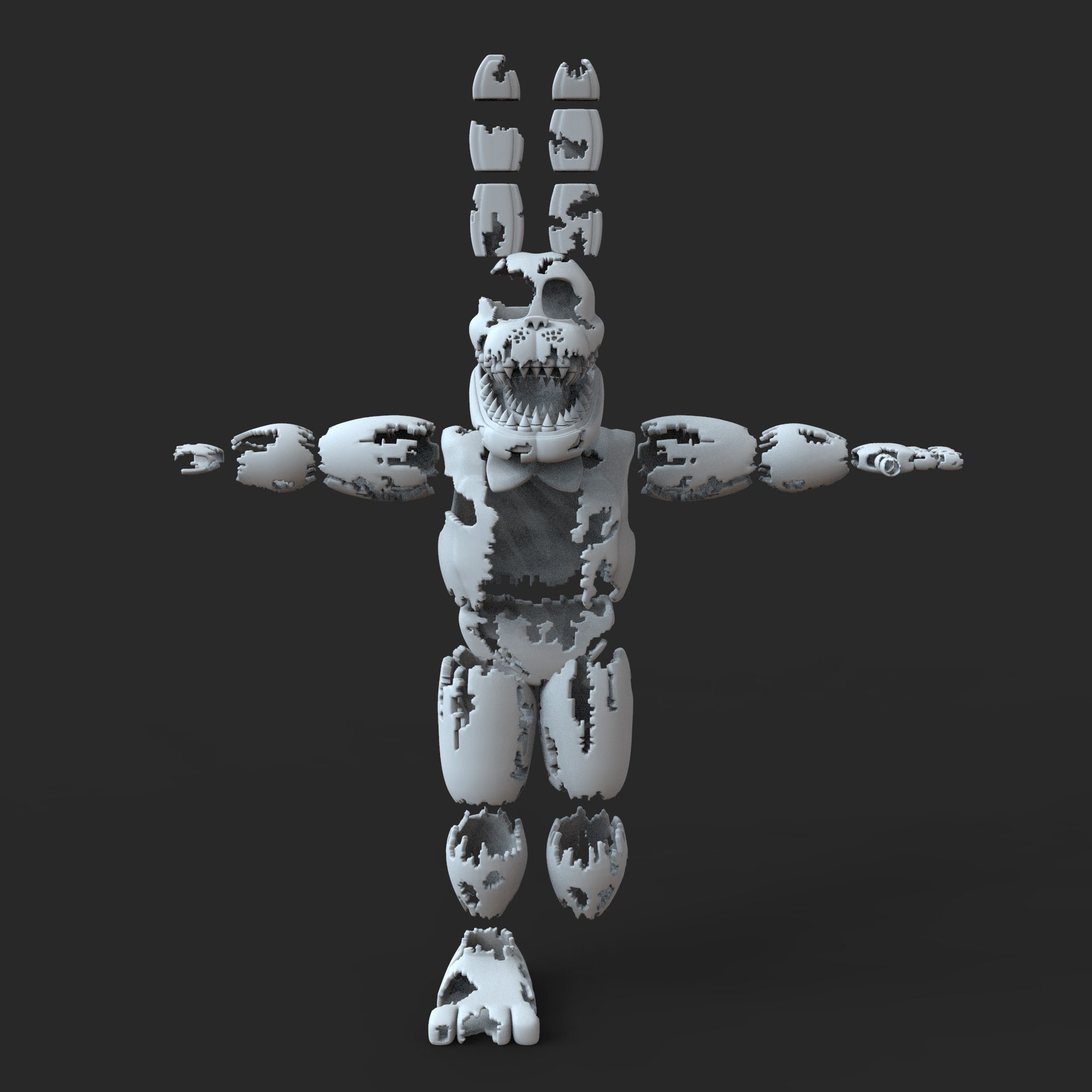 3D file FNAF / FIVE NIGHTS AT FREDDY'S Nightmare Bonnie FILES FOR COSPLAY  OR ANIMATRONICS 🎃・Template to download and 3D print・Cults