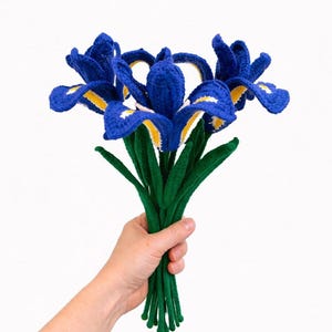 Handmade Crochet Iris Flower – Purple / Pink / Yellow / Blue – Floral Decoration / Home Décor