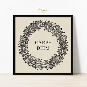 CARPE DIEM Print, Latin Quote Poster, Digital Wall Art, Latin Saying, Inspirational Quote, Vintage Wall Art, Printable Gift, DOWNLOAD, 850