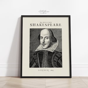 SHAKESPEARE Wall Art, SHAKESPEARE Portrait, Vintage Wall Art, SHAKESPEARE Poster, English Teacher Gift, Digital Print, Instant Download, 946
