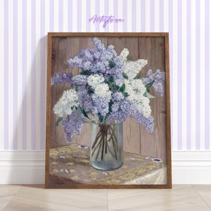 FLOWER BOUQUET Wall Art, Floral Bunch Digital Print, Lilac BOUQUET Poster, Spring Country Home Decor, Flower Bouquet Wall Art Download, 634