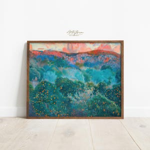 COLORFUL GREEN BLUE ORANGE TREES ABSTRACT LANDSCAPE VINTAGE PAINTING, ORANGE TREES LANDSCAPE COLORFUL DIGITAL WALL ART, GRAND MILLENNIAL TRENDY VINTAGE PRINTABLE PAINTING, VICTORIAN PAINTING DIGITAL APARTMENT DECOR, GIFT FOR HER, MOTHER DAY GIFT, ORANGE TREE WALL ART PRINTABLE GIFT, ORANGE TREES LANDSCAPE INSTANT DOWNLOAD HOME DECOR GIFT, SPRING EASTER HOUSEWARMING PRINT GIFT, COZY COTTAGE PRINTABLE VICTORIAN PAINTING, BLUE GREEN RED ABSTRACT LANDSCAPE RETRO AESTHETIC WALL ART PRINTABLE GIFT