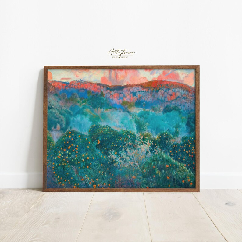 COLORFUL GREEN BLUE ORANGE TREES ABSTRACT LANDSCAPE VINTAGE PAINTING, ORANGE TREES LANDSCAPE COLORFUL DIGITAL WALL ART, GRAND MILLENNIAL TRENDY VINTAGE PRINTABLE PAINTING, VICTORIAN PAINTING DIGITAL APARTMENT DECOR, GIFT FOR HER, MOTHER DAY GIFT, ORANGE TREE WALL ART PRINTABLE GIFT, ORANGE TREES LANDSCAPE INSTANT DOWNLOAD HOME DECOR GIFT, SPRING EASTER HOUSEWARMING PRINT GIFT, COZY COTTAGE PRINTABLE VICTORIAN PAINTING, BLUE GREEN RED ABSTRACT LANDSCAPE RETRO AESTHETIC WALL ART PRINTABLE GIFT