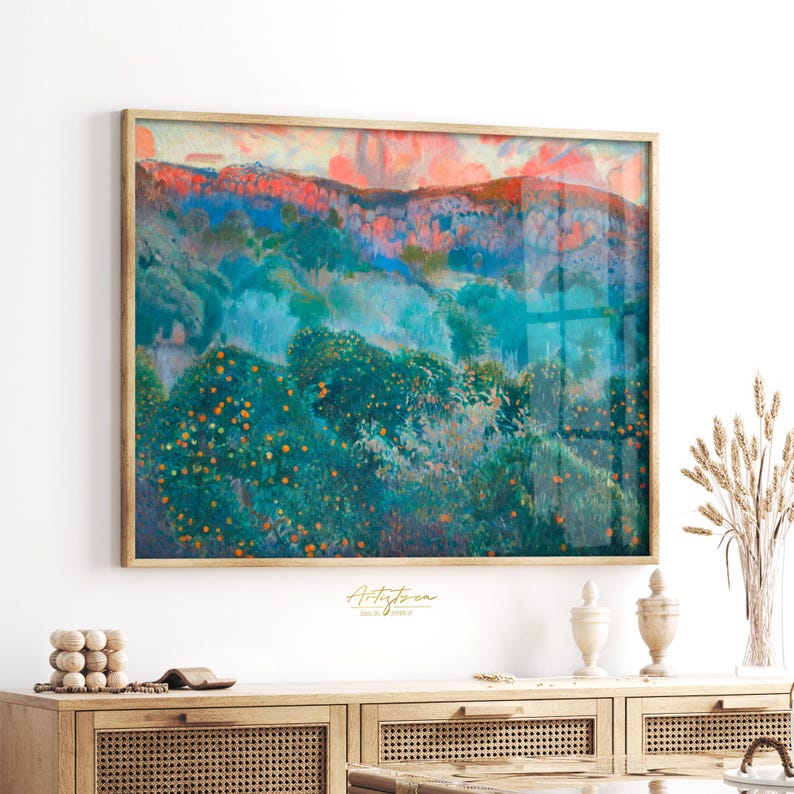 COLORFUL GREEN BLUE ORANGE TREES ABSTRACT LANDSCAPE VINTAGE PAINTING, ORANGE TREES LANDSCAPE COLORFUL DIGITAL WALL ART, GRAND MILLENNIAL TRENDY VINTAGE PRINTABLE PAINTING, VICTORIAN PAINTING DIGITAL APARTMENT DECOR, GIFT FOR HER, MOTHER DAY GIFT, ORANGE TREE WALL ART PRINTABLE GIFT, ORANGE TREES LANDSCAPE INSTANT DOWNLOAD HOME DECOR GIFT, SPRING EASTER HOUSEWARMING PRINT GIFT, COZY COTTAGE PRINTABLE VICTORIAN PAINTING, BLUE GREEN RED ABSTRACT LANDSCAPE RETRO AESTHETIC WALL ART PRINTABLE GIFT