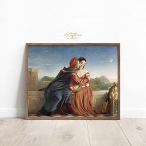 ITALIAN Couple Kiss, Vintage Wall Art, Italian Painting, Kissing Lover Print, Digital Wall Art, Renaissance Poster, Couple Gift DOWNLOAD 237