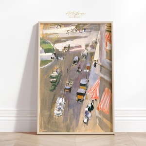 NEW YORK Sketch, Vintage PAINTING, New York Print, Digital Wall Art, Fifth Avenue Poster, New York Street View, American Art Download, 948