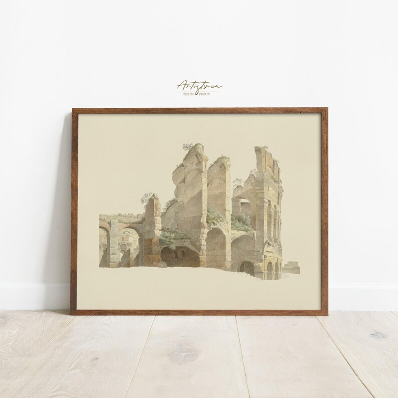 Ancient Rome Rustic COLOSSEUM Poster Ancient ROME Architecture Print Retro Wall Art Vintage ...