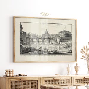 ROME Drawing Print, ROME Wall Art, Ancient ROME Skyline, Italian Home Decor, Living Room Decor, Printable Gift, Rome Digital Download J91