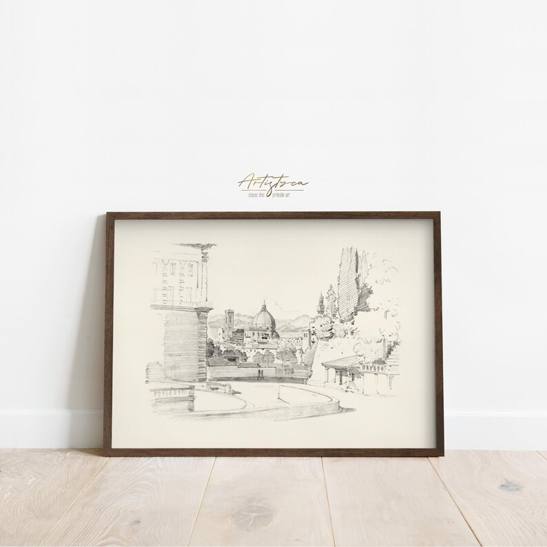 FLORENCE SKYLINE VINTAGE PENCIL DRAWING, FLORENCE CITYSCAPE WIDE PANORAMA DIGITAL WALL ART PRINT, FLORENCE PENCIL SKETCH POSTER GIFT, FLORENCE TUSCANY LANDSCAPE POSTER GIFT, GIFT FOR HER, MOTHER DAY GIFT, FLORENCE VINTAGE PENCIL DRAWING, FLORENCE SKYLINE STREET VIEW RETRO AESTHETIC APARTMENT DECOR, FLORENCE LOVER ITALIAN WALL ART PRINT, FLORENCE TUSCANY ITALY TRAVEL POSTER PRINTABLE GIFT, GRAND MILLENNIAL TRENDY VINTAGE ROOM DECOR, FLORENCE WOMAN BEDROOM PRINT, MUTE NEUTRAL FLORENCE SKETCH PRINT