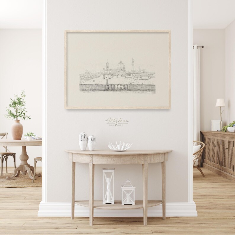 FLORENCE VINTAGE PENCIL DRAWING, FLORENCE ITALY TUSCANY LANDSCAPE DIGITAL SKETCH WALL ART GIFT, MUTE NEUTRAL FLORENCE SKYLINE PENCIL DRAWING PRINT, FLORENCE CITYSCAPE PRINTABLE WALL ART GIFT, FLORENCE ITALIAN APARTMENT HOME DECOR, GIFT FOR HER, ITALIAN ARCHITECTURE, FLORENCE LOVER GIFT, MOTHER DAY GIFT, FLORENCE PANORAMA POSTER DIGITAL INSTANT DOWNLOAD, FLORENCE SKYLINE RETRO AESTHETIC WALL ART HOME DECOR, FLORENCE ITALY HONEYMOON SOUVENIR PRINT, GRAND MILLENNIAL ITALIAN WALL ART PRINTABLE GIFT