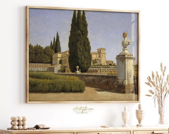 Ancient ROME Villa Vintage Painting Italian Wall Art ROME Villa Garden Digital Retro Poster Italian Wall Decor ROME Villa Elegant Print, J18