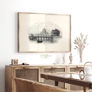 ROME Wall Art, ROME Skyline, Vintage Sketch, Digital Print, Rome Drawing Print, Italian Poster, ROME Cityscape, Rome Wall Art, Download, 502