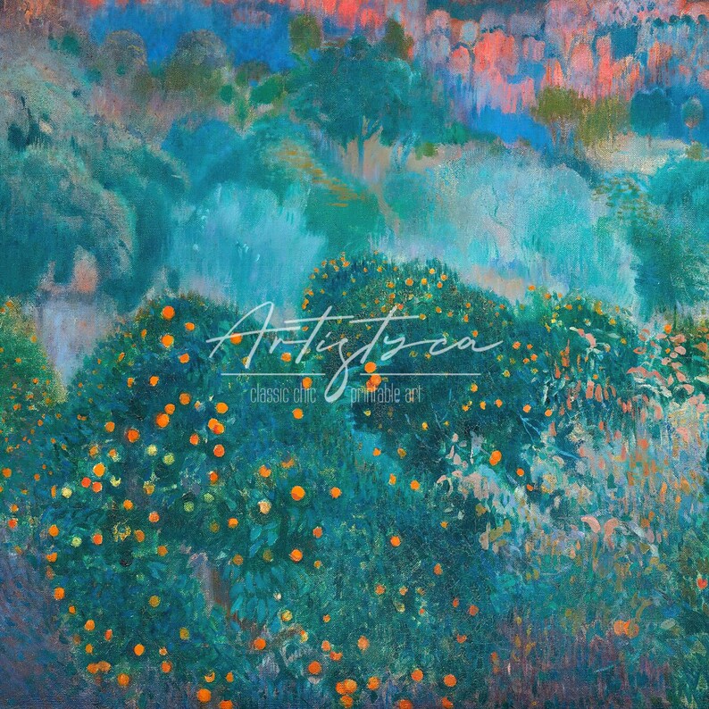 COLORFUL GREEN BLUE ORANGE TREES ABSTRACT LANDSCAPE VINTAGE PAINTING, ORANGE TREES LANDSCAPE COLORFUL DIGITAL WALL ART, GRAND MILLENNIAL TRENDY VINTAGE PRINTABLE PAINTING, VICTORIAN PAINTING DIGITAL APARTMENT DECOR, GIFT FOR HER, MOTHER DAY GIFT, ORANGE TREE WALL ART PRINTABLE GIFT, ORANGE TREES LANDSCAPE INSTANT DOWNLOAD HOME DECOR GIFT, SPRING EASTER HOUSEWARMING PRINT GIFT, COZY COTTAGE PRINTABLE VICTORIAN PAINTING, BLUE GREEN RED ABSTRACT LANDSCAPE RETRO AESTHETIC WALL ART PRINTABLE GIFT