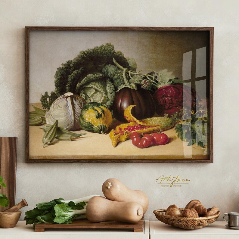 COLORFUL VEGETABLES VINTAGE OIL PAINTING, VEGETABLES KITCHEN RUSTIC DIGITAL WALL ART PRINT, VEGETABLES MOODY KITCHEN COTTAGE DECOR POSTER, VEGETABLES COLORFUL STILL LIFE VICTORIAN TRENDY VINTAGE APARTMENT DECOR, VEGETABLES COLORFUL PRINTABLE PAINTING PRINT, VEGETABLES FARMHOUSE COTTAGE INSTANT DOWNLOAD PRINT, GIFT FOR HER, WOMAN KITCHEN RUSTIC WALL ART POSTER, VEGETABLES COUNTRY KITCHEN RETRO AESTHETIC POSTER PRINT, COLORFUL VEGGIES WALL ART, GIFT for VEGANS, VEGETABLES KITCHEN RUSTIC PAINTING