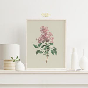 LILAC Flower Print, Floral Wall Art, SPRING Gift For Her, Botanical Poster, Victorian Wall Art, Cottage Bedroom Art, Digital DOWNLOAD, 182