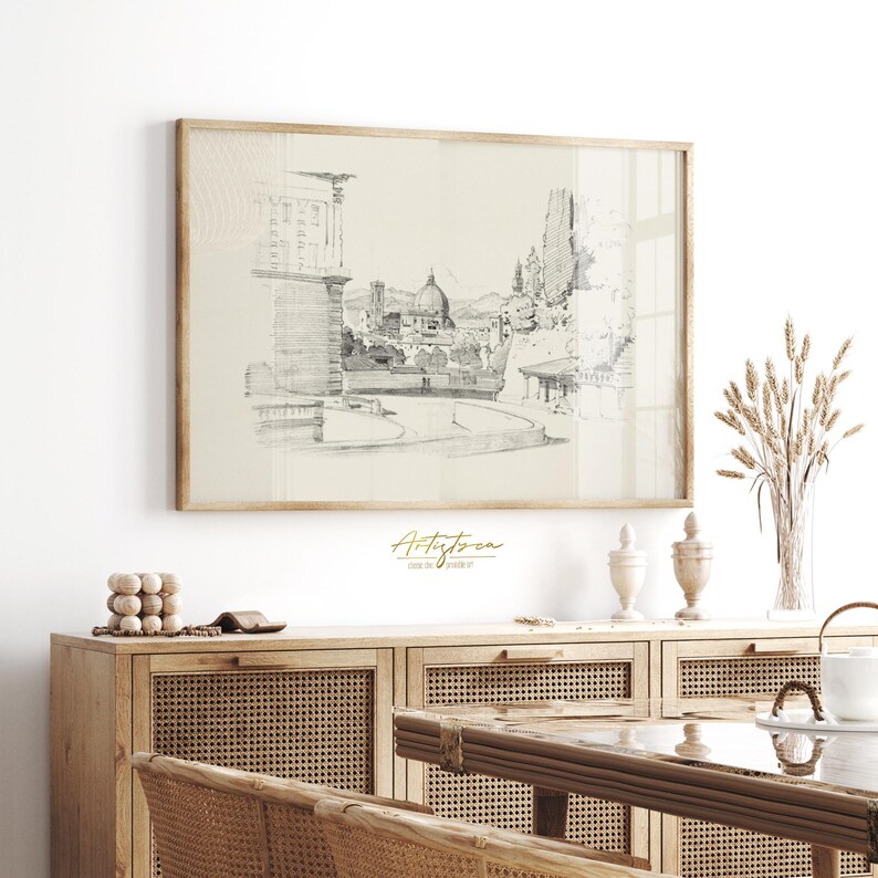 FLORENCE SKYLINE VINTAGE PENCIL DRAWING, FLORENCE CITYSCAPE WIDE PANORAMA DIGITAL WALL ART PRINT, FLORENCE PENCIL SKETCH POSTER GIFT, FLORENCE TUSCANY LANDSCAPE POSTER GIFT, GIFT FOR HER, MOTHER DAY GIFT, FLORENCE VINTAGE PENCIL DRAWING, FLORENCE SKYLINE STREET VIEW RETRO AESTHETIC APARTMENT DECOR, FLORENCE LOVER ITALIAN WALL ART PRINT, FLORENCE TUSCANY ITALY TRAVEL POSTER PRINTABLE GIFT, GRAND MILLENNIAL TRENDY VINTAGE ROOM DECOR, FLORENCE WOMAN BEDROOM PRINT, MUTE NEUTRAL FLORENCE SKETCH PRINT