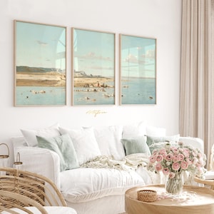 SEASCAPE Gallery Set, 3 Print Set, Digital Wall Art, Marine Landscape, Coastal Painting, SEASCAPE Poster, Seaside Beach Print, Download, 504