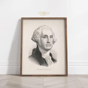 George WASHINGTON Print, Digital Wall Art, Washington PORTRAIT, History Teacher Gift, Vintage American Art, Washington Poster, DOWNLOAD, 822