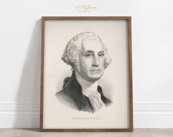 George WASHINGTON Poster Digital Wall Art Washington Portrait Print Vintage AMERICAN Art Washington Poster Gift Printable Gift DOWNLOAD, 822