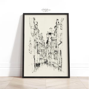 VENICE Old Sketch, Digital Wall Art, Venice Architecture, Italy Retro POSTER, Venice Print Gift, Italian Wall Art, Instant DOWNLOAD Art, 938