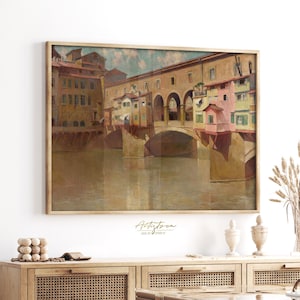 FLORENCE Painting, Vintage Wall Art, Digital Print, FLORENCE Poster, Italian Rustic Art, Florence Wall Art, Printable Painting, DOWNLOAD 296