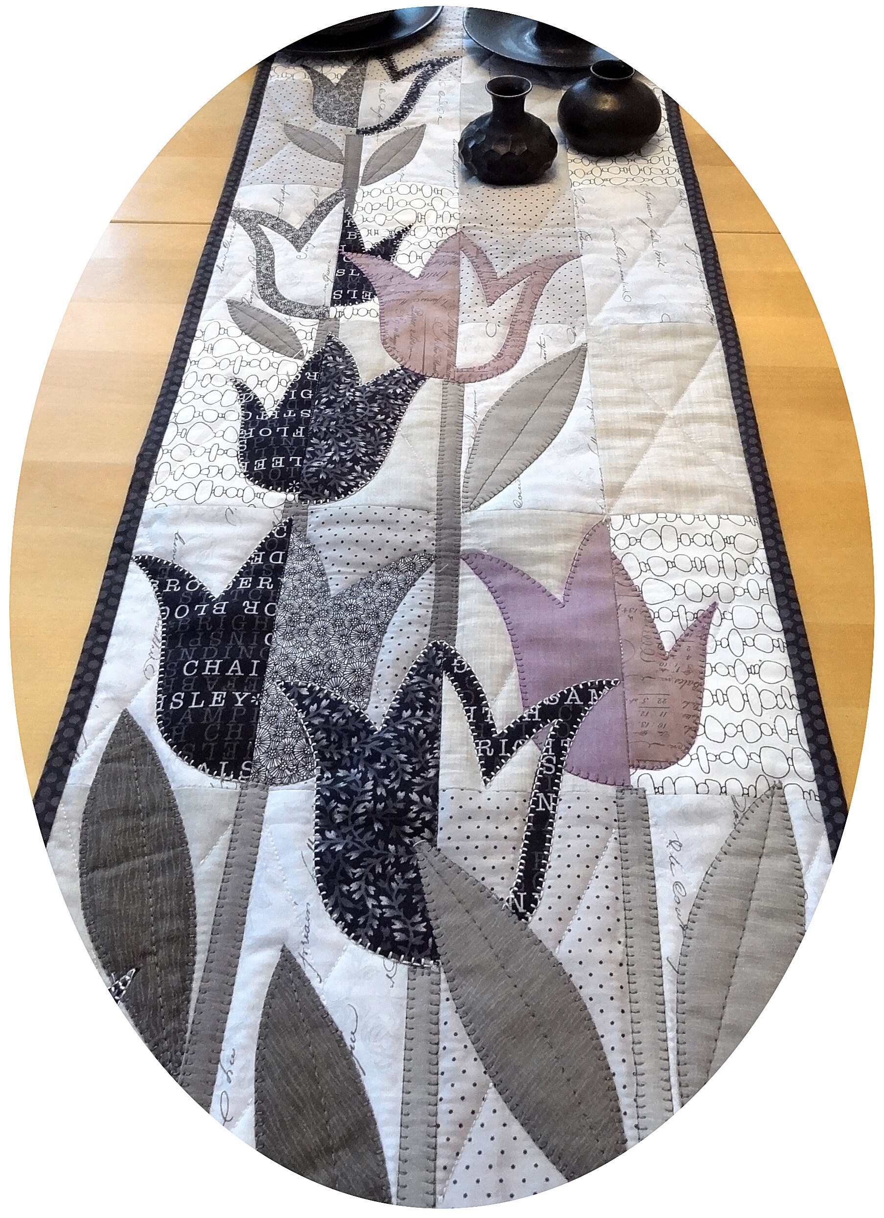 Spring Tulips, Quilt Pattern With Applique, PDF, Runner and Cushion ...