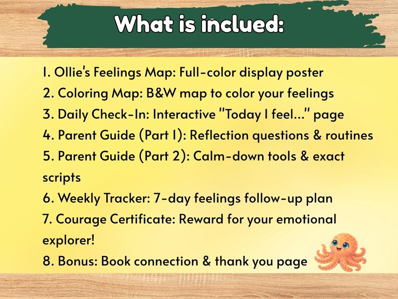 Octopus Feelings Map for Kids | Emotion Body Map Printable | SEL ...