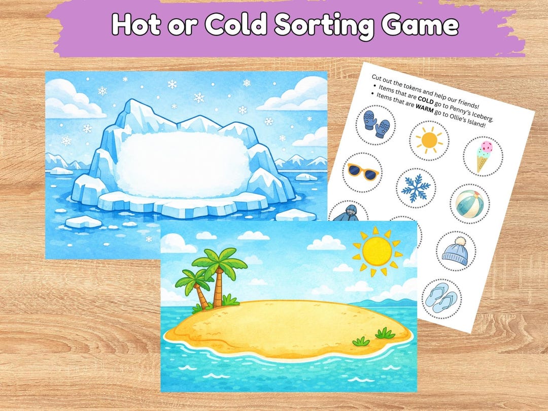 Penguin Octopus Habitat Sorting Game, Preschool SEL STEM Activity ...