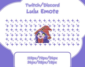 Lulu aus League of Legends Emote für Twitch Streamer, Discord, YouTube - Niedlich - Kawaii - Anime - Chibi - Wunderlich und Ausdrucksstark