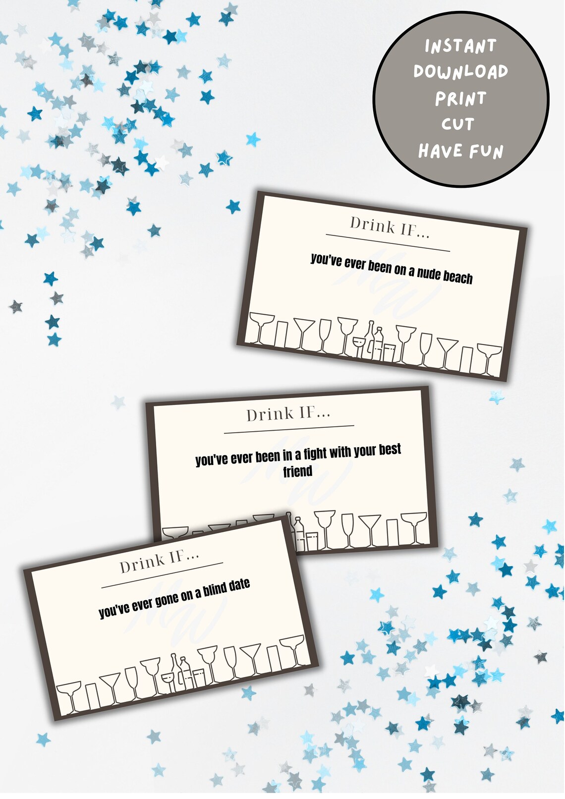 Drink IF Party Games Digital Printable Minimalist Drinking - Etsy