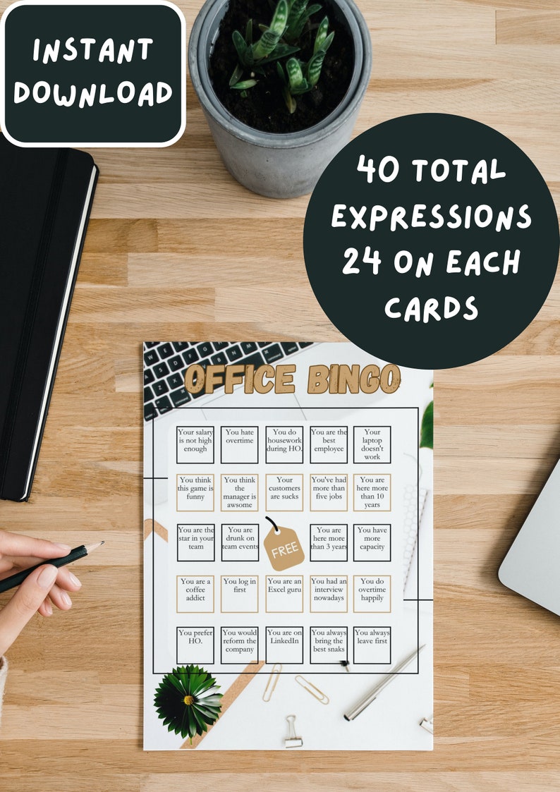 Team Building Activity BINGO Cards, Bingo Game Set, Office Party Games