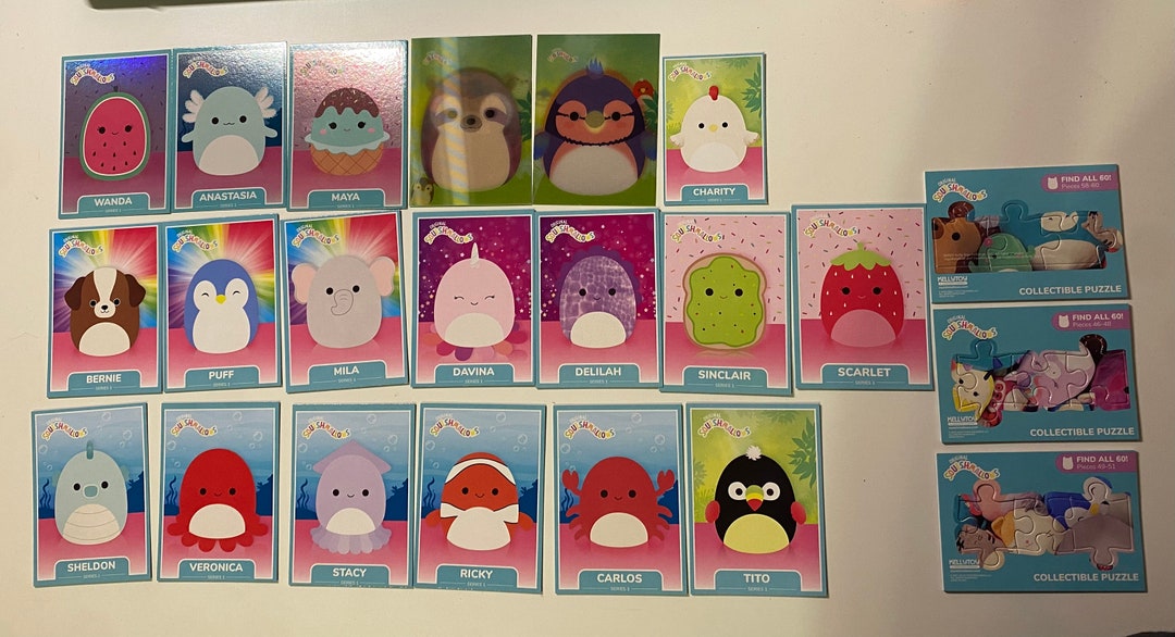 Squishmallow Collectible Cards and Puzzle Pieces Etsy Australia