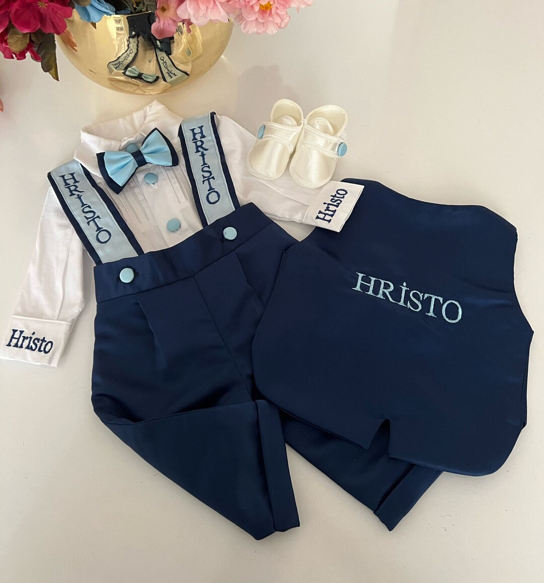Navy Blue Baby Boy Clothes Custom Baby Boy Outfit Toddler Boy Clothes 