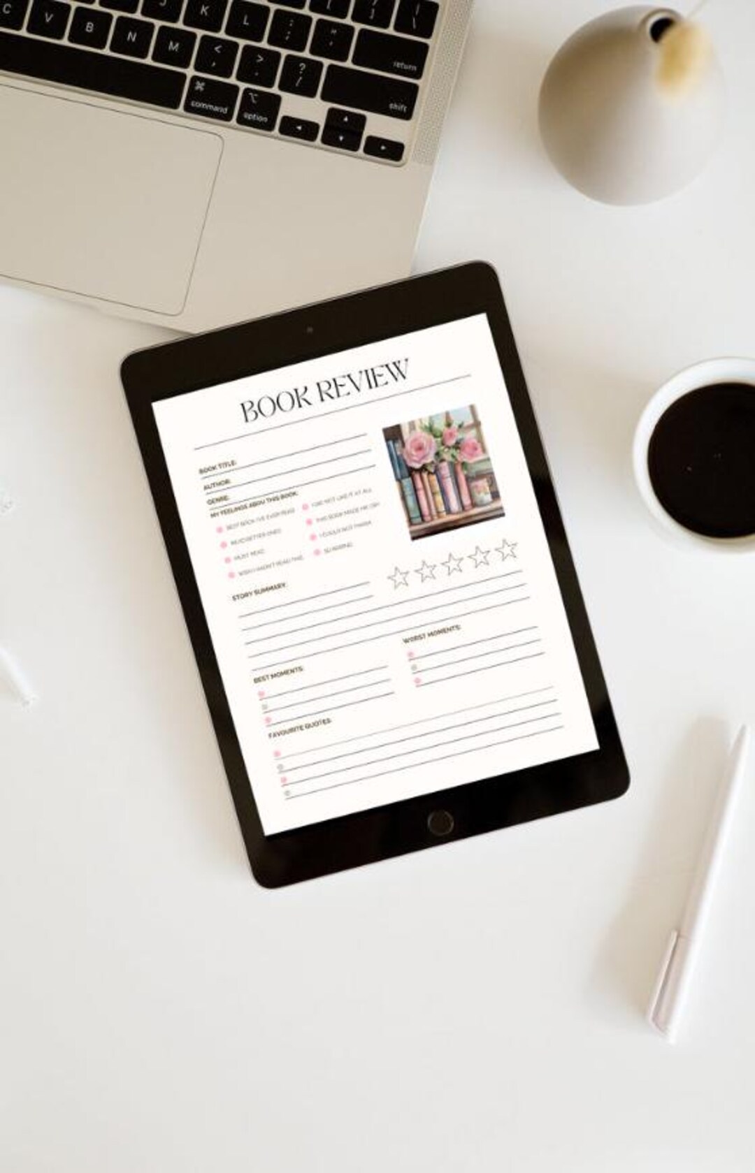 Digital Book Review Template - Etsy