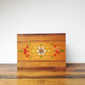 Vintage Wooden Pyrography Box