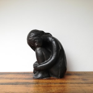 Vintage Austin Productions Sculpture - Seated Girl - Klara Sever