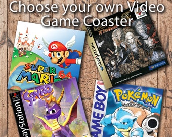 Choose your own Video Game  - Wooden  Drink Coasters - 4x4 high gloss, water proof and scratch resistant, Lightweight and UNBREAKABLE !