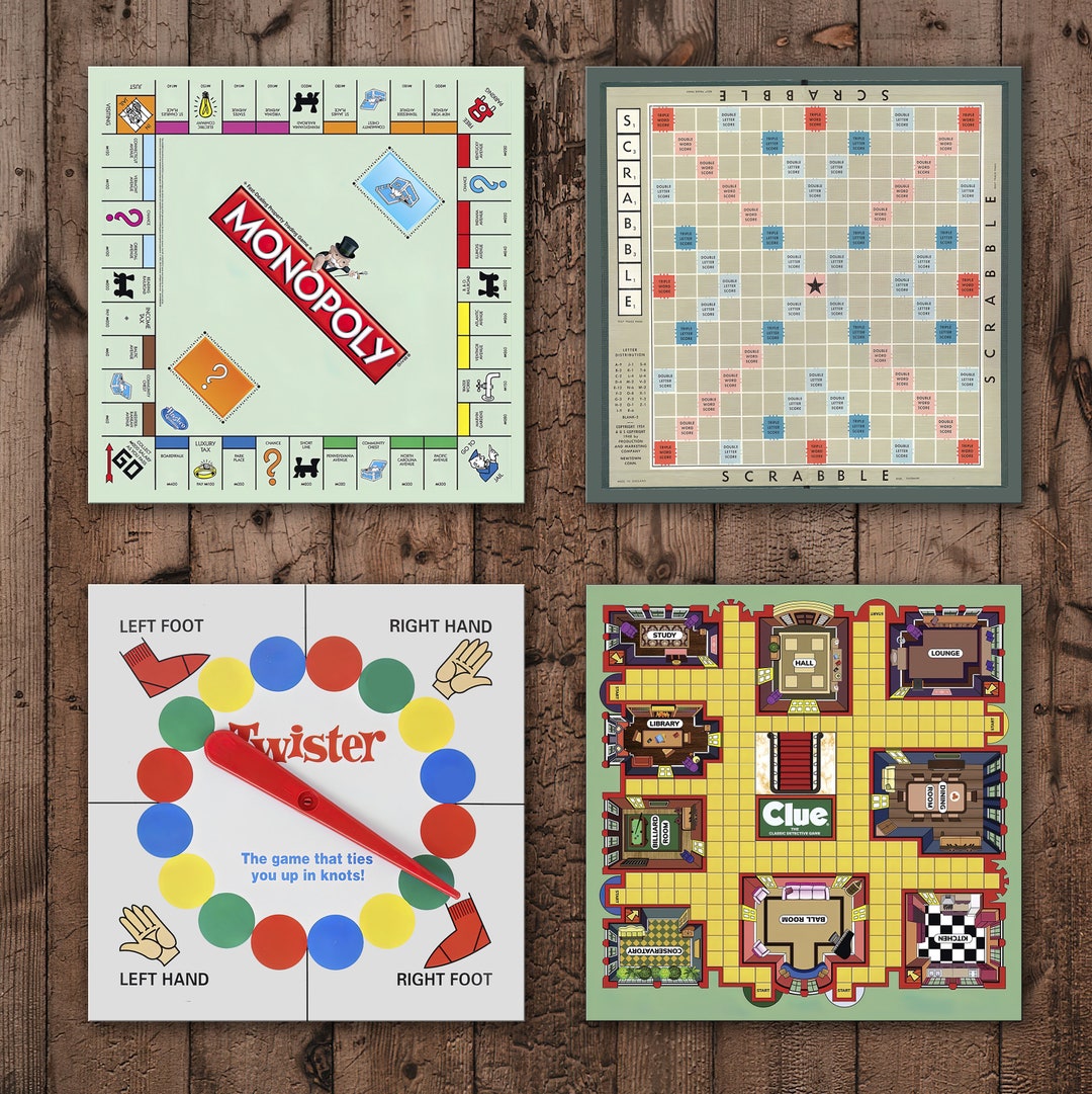 Board Game Coasters Game Room Wooden Drink Coasters 4 X 4 Lightweight