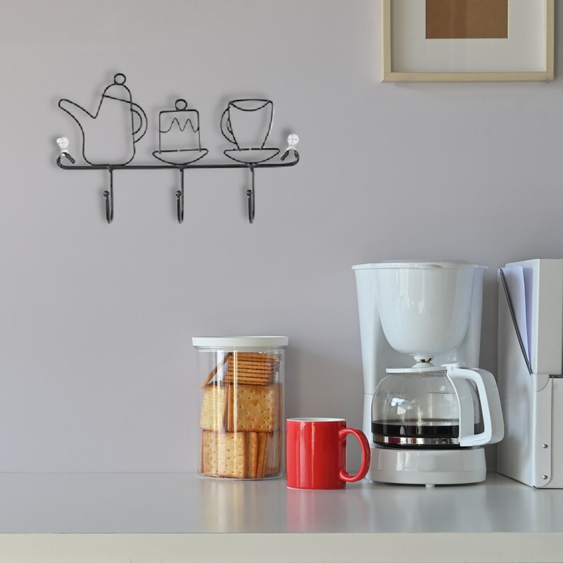 Metal Kitchen Rack, Metal Wall Mounted Mug Racks, Coffee Mug Cup Holder