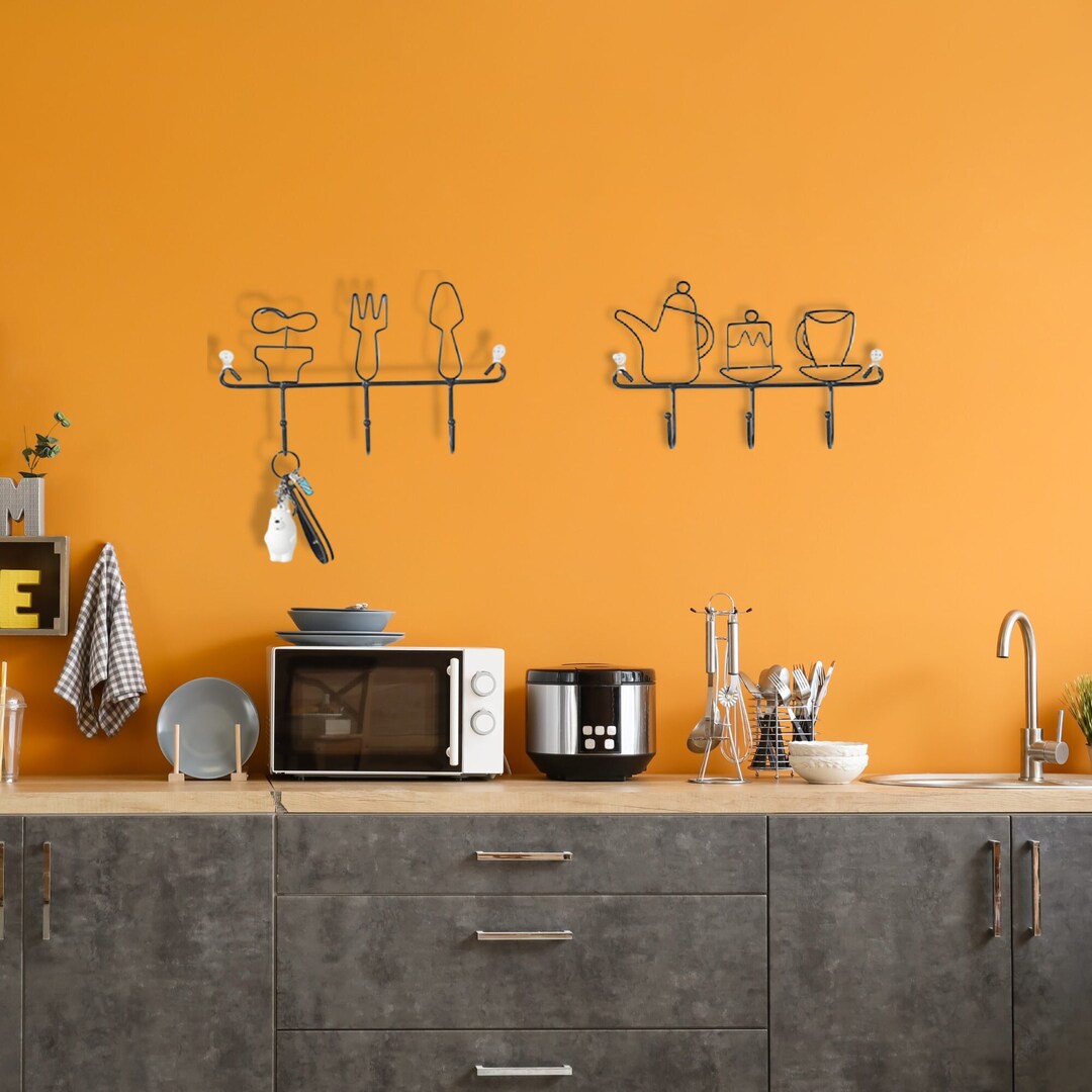 Metal Kitchen Rack, Metal Wall Mounted Mug Racks, Coffee Mug Cup Holder