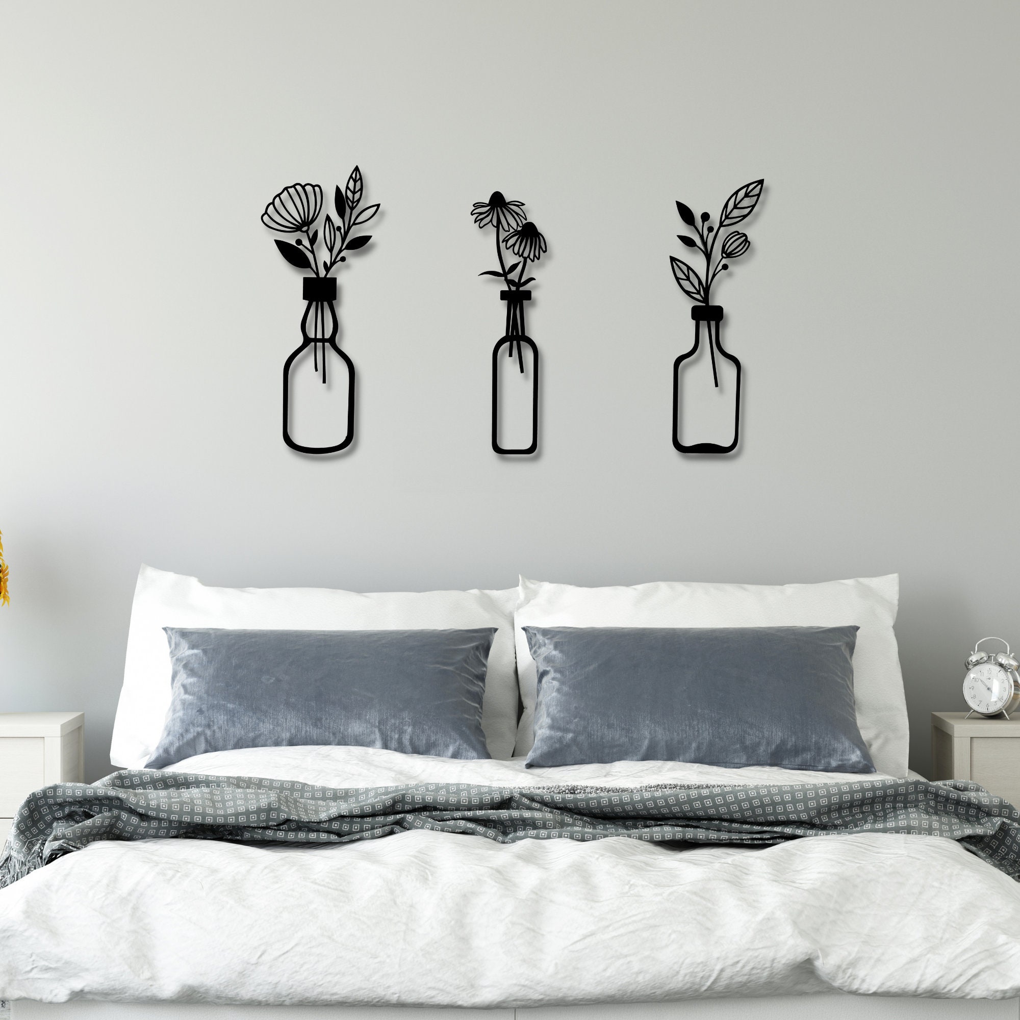 Red-Multi Metal Frame Flowers vase  Wall Decor main image 0