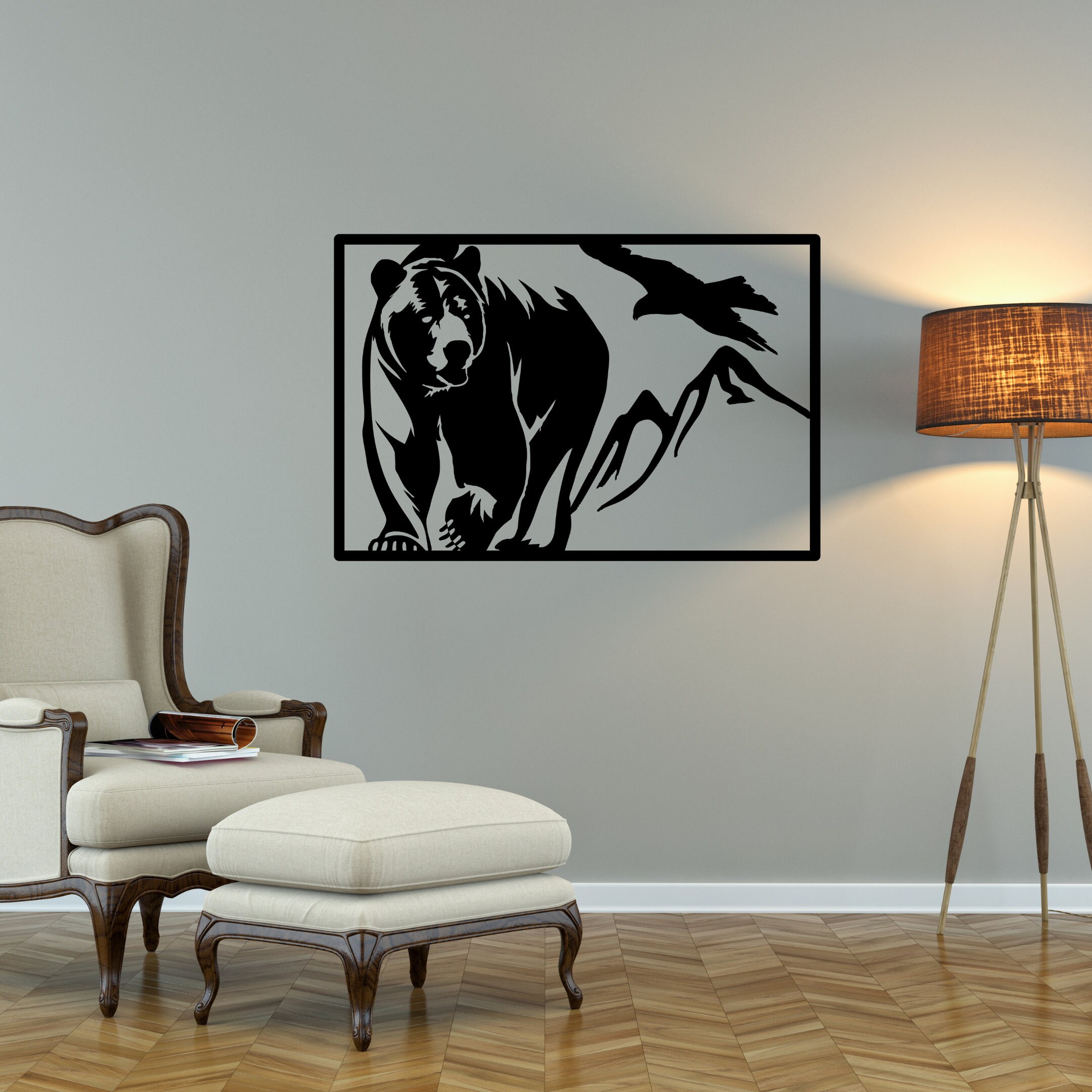 Metal Bear Wall Art Bear Wall Decor Home Decoration Artwork Etsy