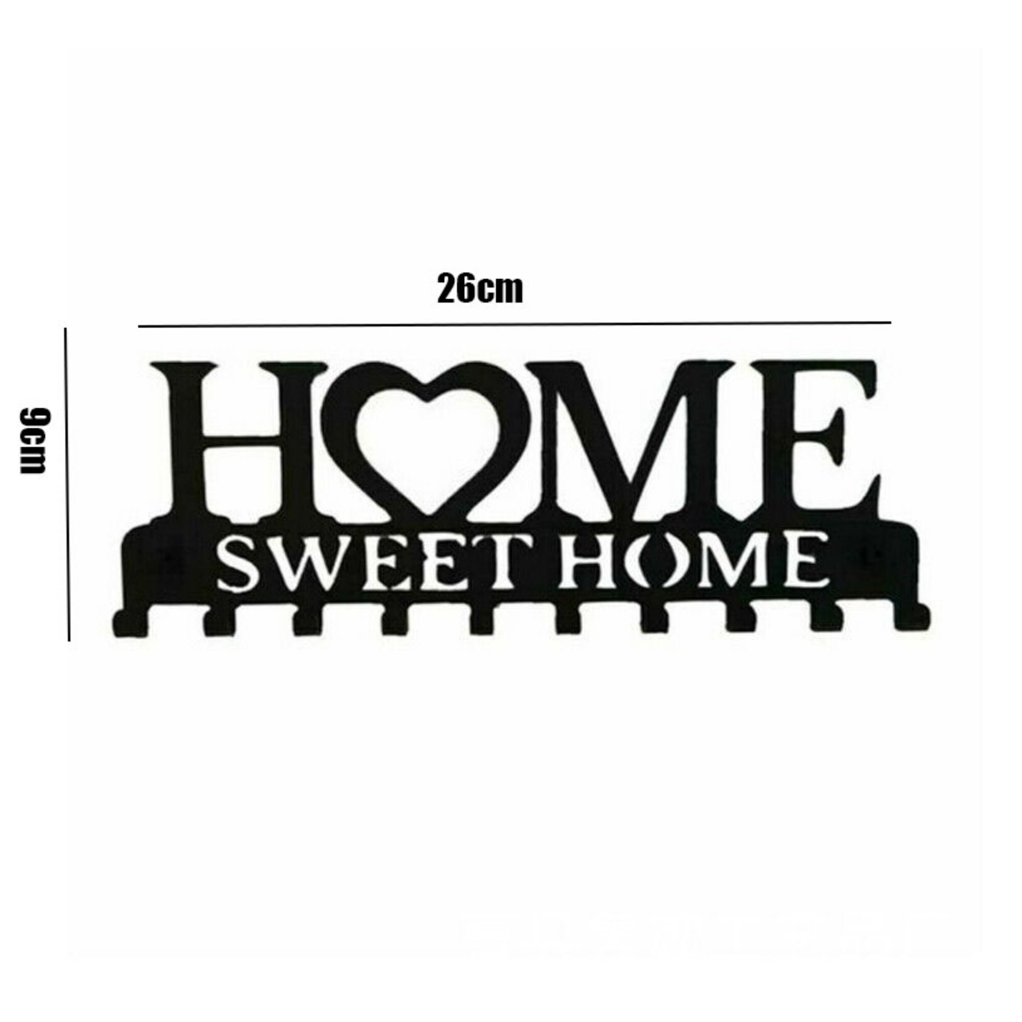 Home Sweet Home Metal Key Rack, Metal Wall Hook, Decorative Wall Key