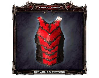 Fantasy Breastplate Pattern, Leather Chest PDF Pattern, Armor Costume, Male Leather Warrior Costume Tutorial