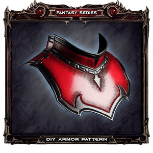Fantasy Gorget Pattern Pdf and Tutorial, Leather Neck Armor, Leather Armor Pattern, Digital Prince Armory Pattern