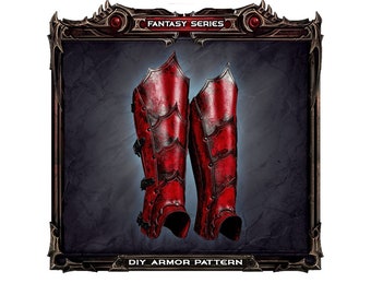 Fantasy Greaves Leather Armor Pattern, Set Of Leg Armor Pdf, Leather Armor Men Tutorials, Cosplay Armor, Armor Costume