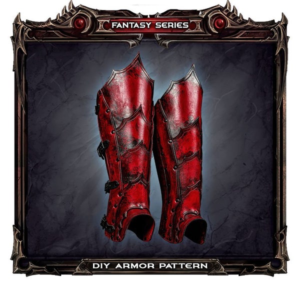 Fantasy Greaves Leather Armor Pattern, Set Of Leg Armor Pdf, Leather Armor Men Tutorials, Cosplay Armor, Armor Costume